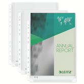 Leitz Premium Plastic Punched Pocket A4, Expanding, High Capacity 200 Sheets, 170 Micron PVC, Top Open, Pack of 5, 47563003